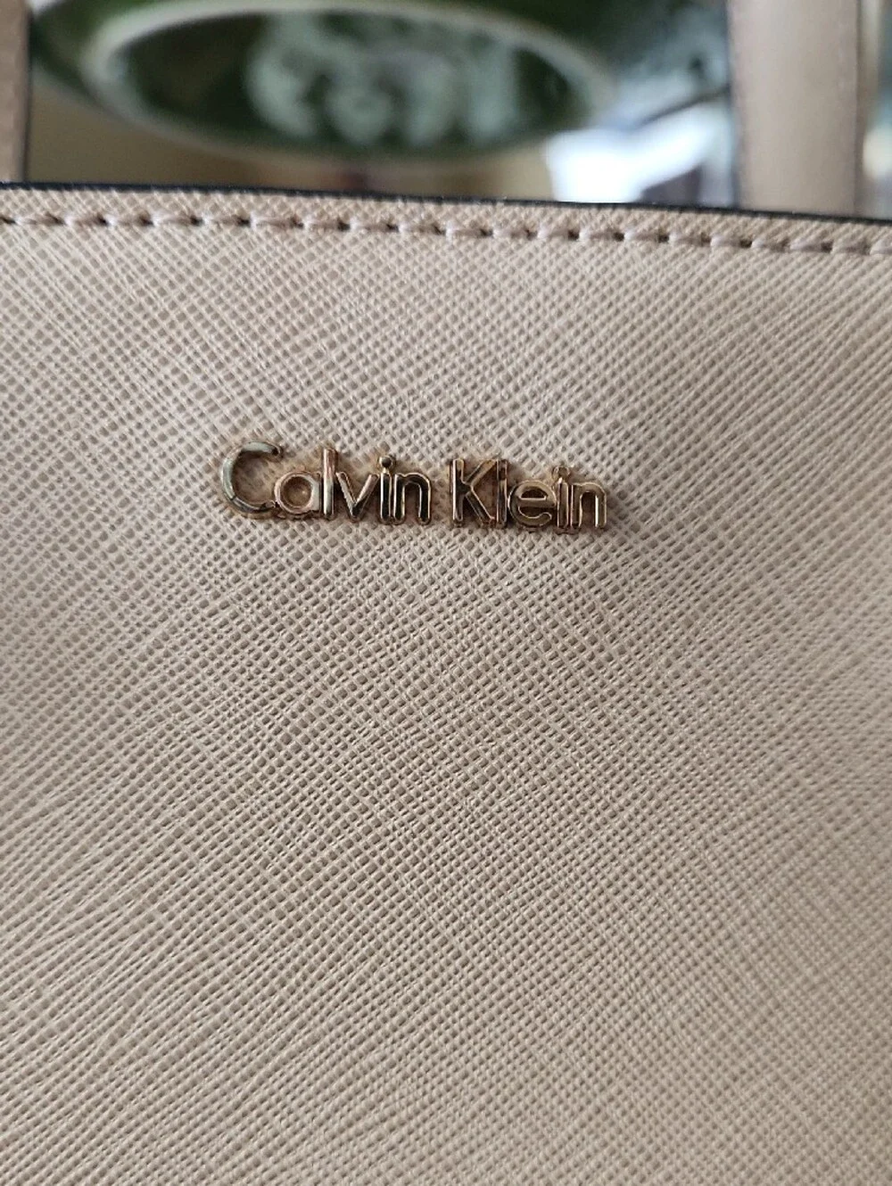 Calvin Klein Beige Satchel Handbag